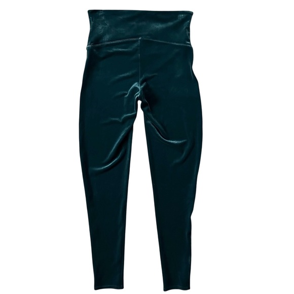 SPANX by Sara Blakely Malachite Green Shaping Lined Velvet Leggings Sz XL - Picture 3 of 13
